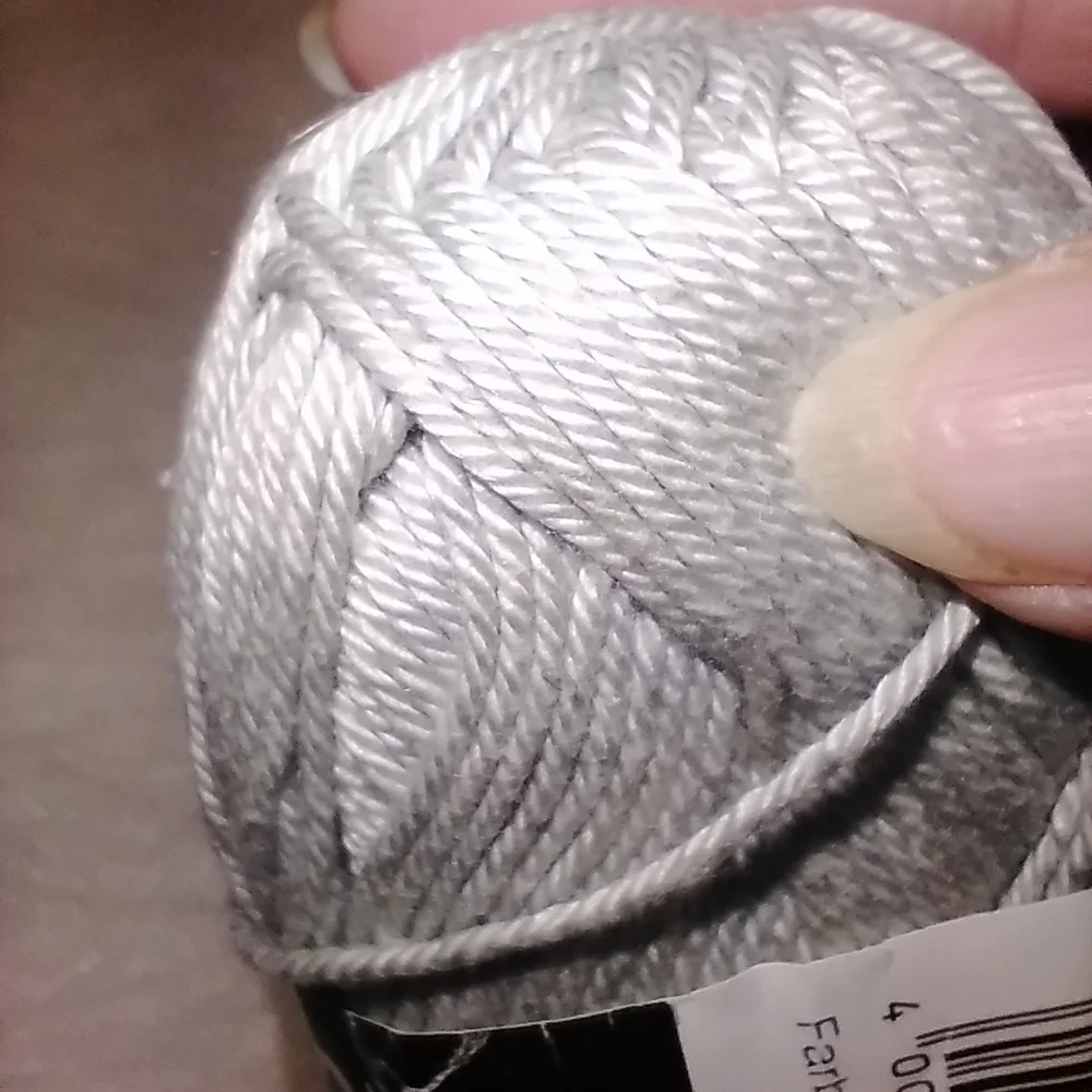 YARN Super Glanz 100% cotton yarn in light gray, made in Germany